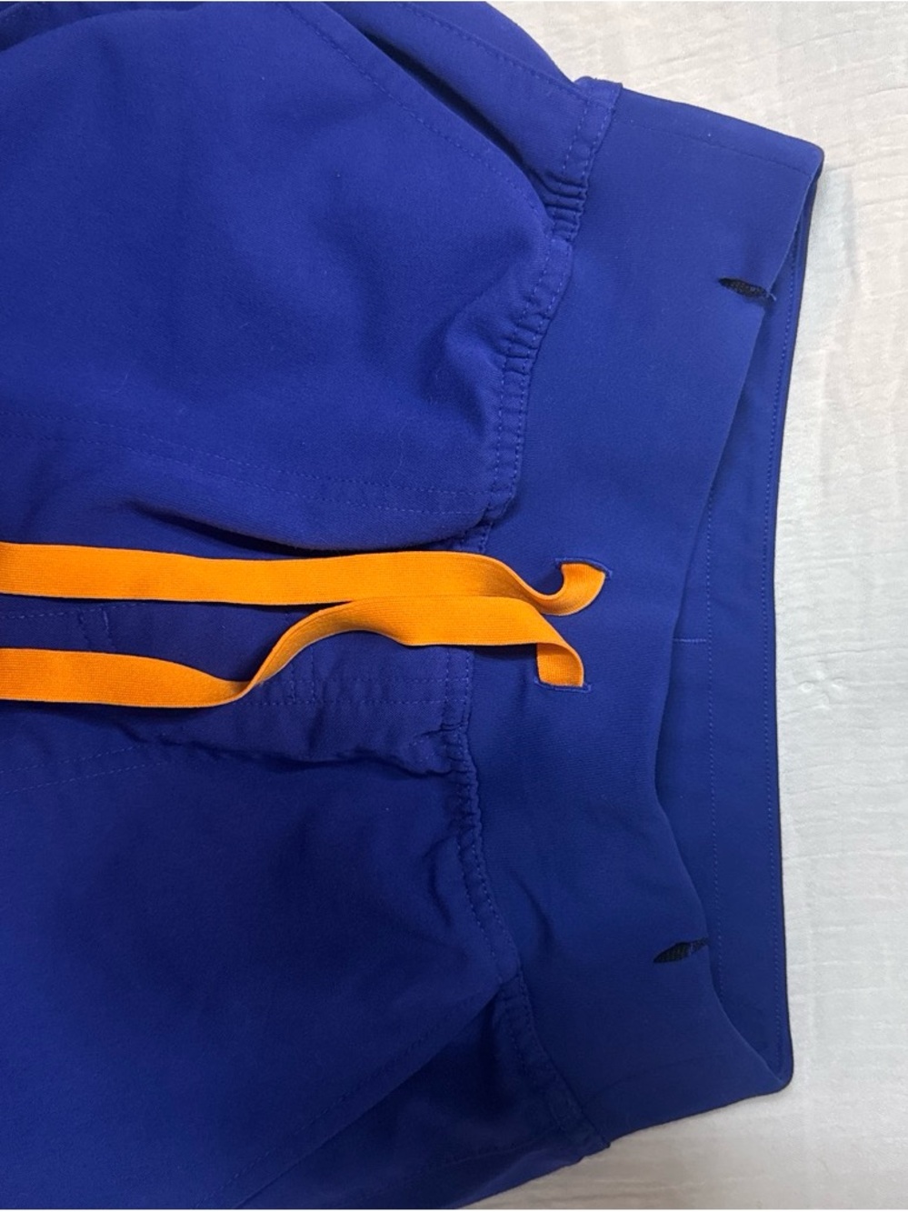 Figs Royal Blue Scrub Top & Joggers with Orange Drawstring - Picture 7 of 7